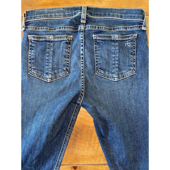 Womens Rag and Bone Skinny Stretchy Distressed Blue Jeans Medium Wash Size 25 - Picture 6 of 8